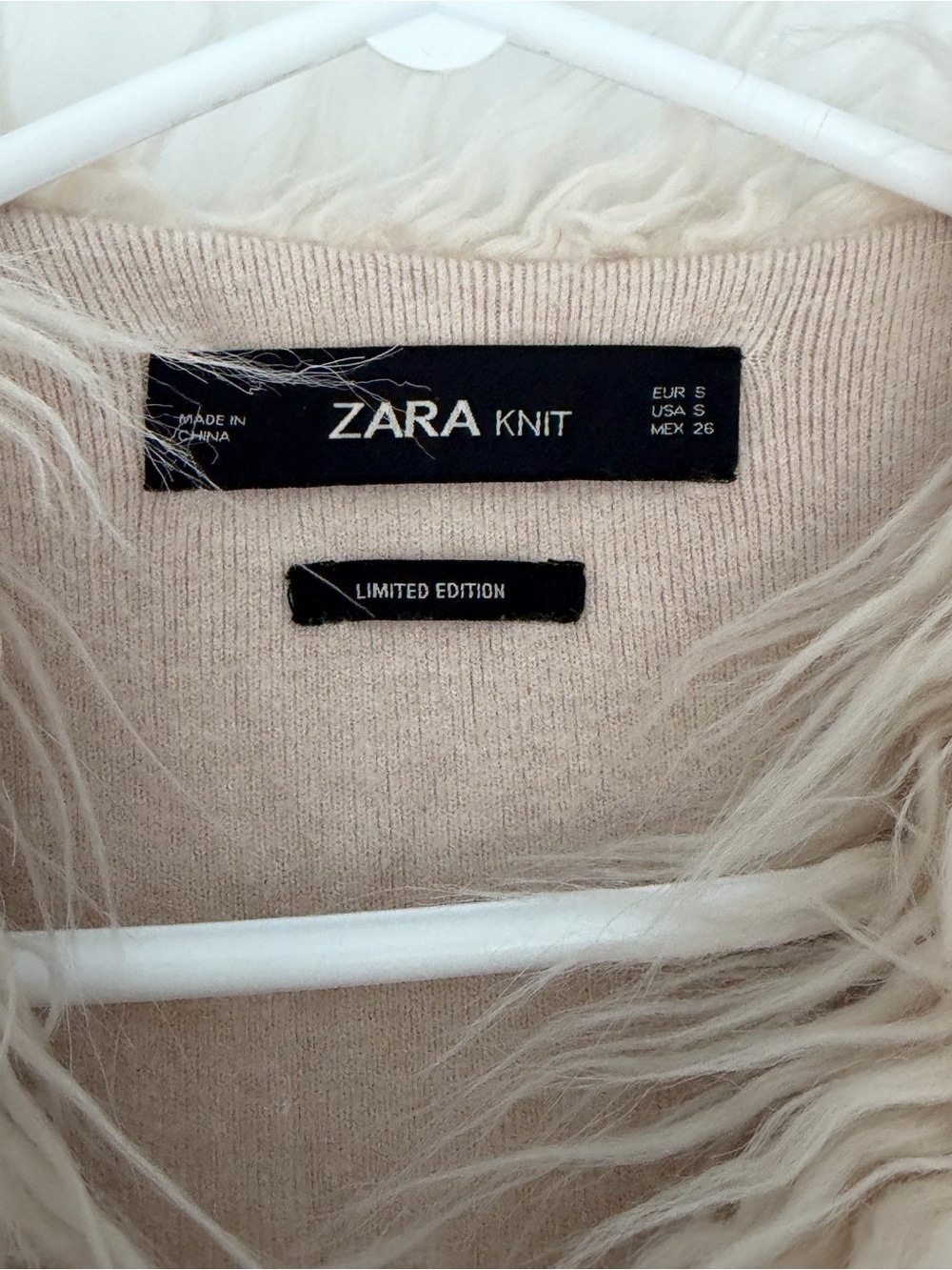 Zara Knit Limited Edition Faux Fur Shaggy Jacket - Size Small - Picture 3 of 3
